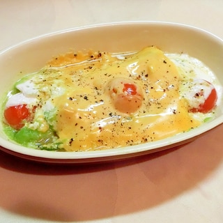 アボカド・トマト・オクラの温チーズ